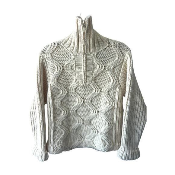 Zara Women's Alpaca Wool Jacket Zip Up Beige made in Italy Size Medium - Picture 3 of 10